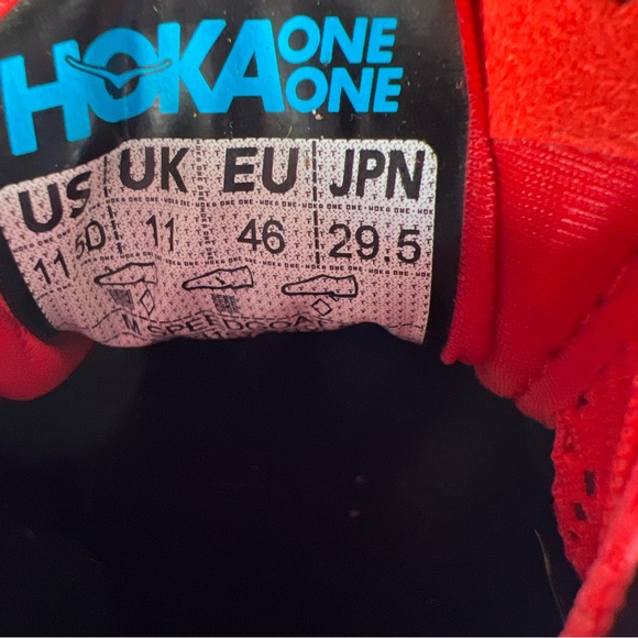 NWB 11.5 HOKA SPEEDGOAT 5 ORANGE-RED/YELLOW MENS - Picture 4 of 7